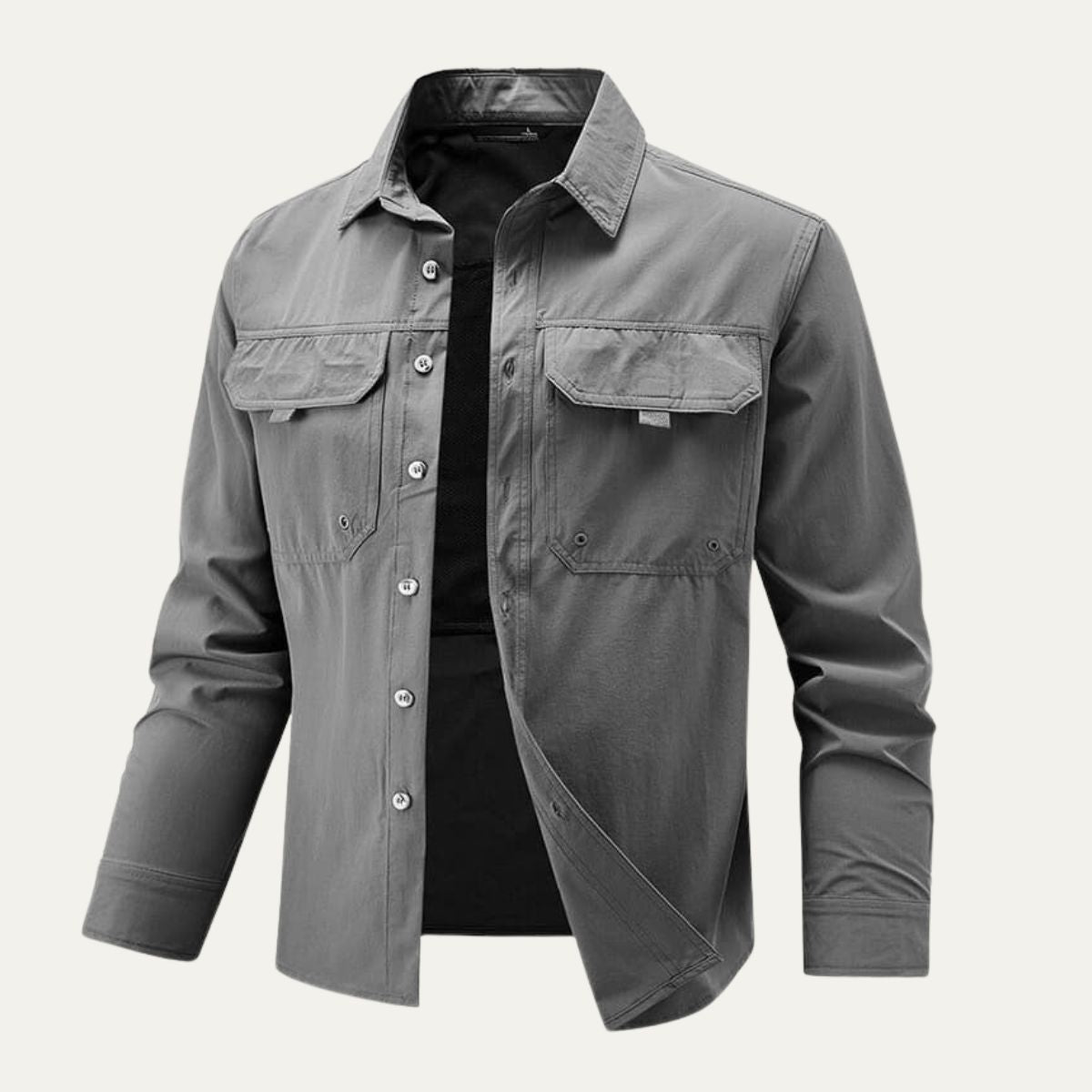 Flint | Men's Lightweight Utility Shirt Jacket Khaki Quick Dry