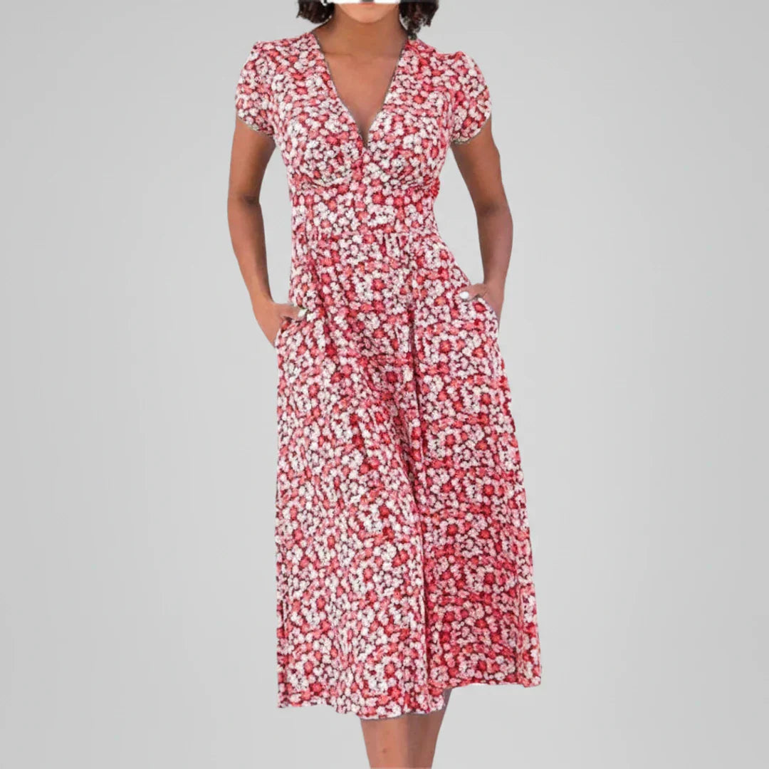 Nola | Women's Sequin Maxi Dress Gold Short Sleeve