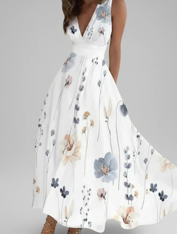 Viola | Women's Floral Wrap Maxi Dress Sage Green