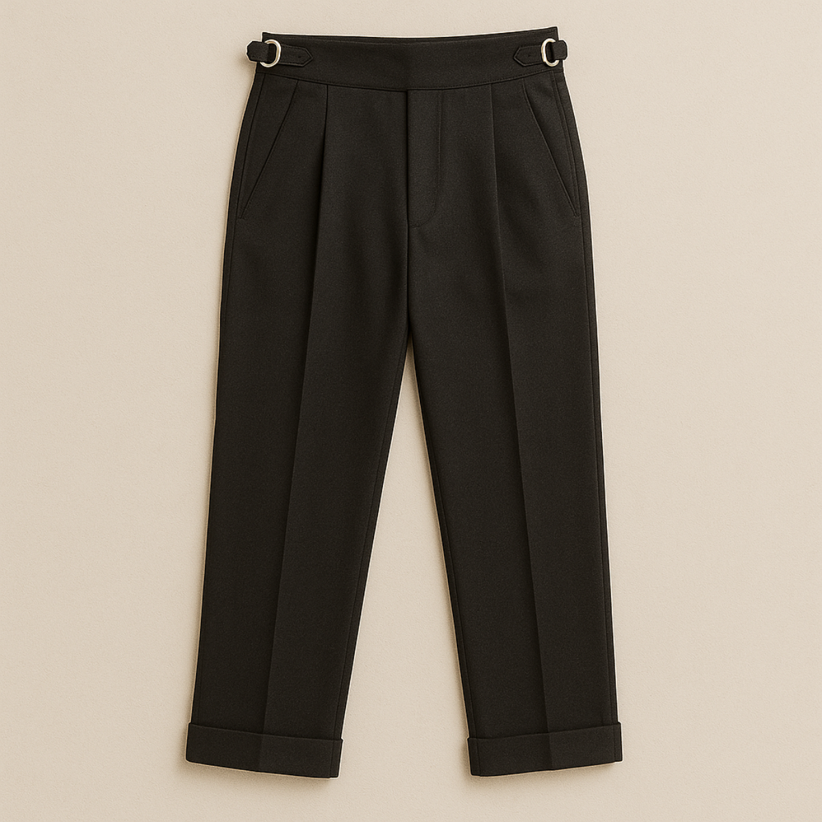 Axel | Men's Pleated Dress Pants Black High Waist