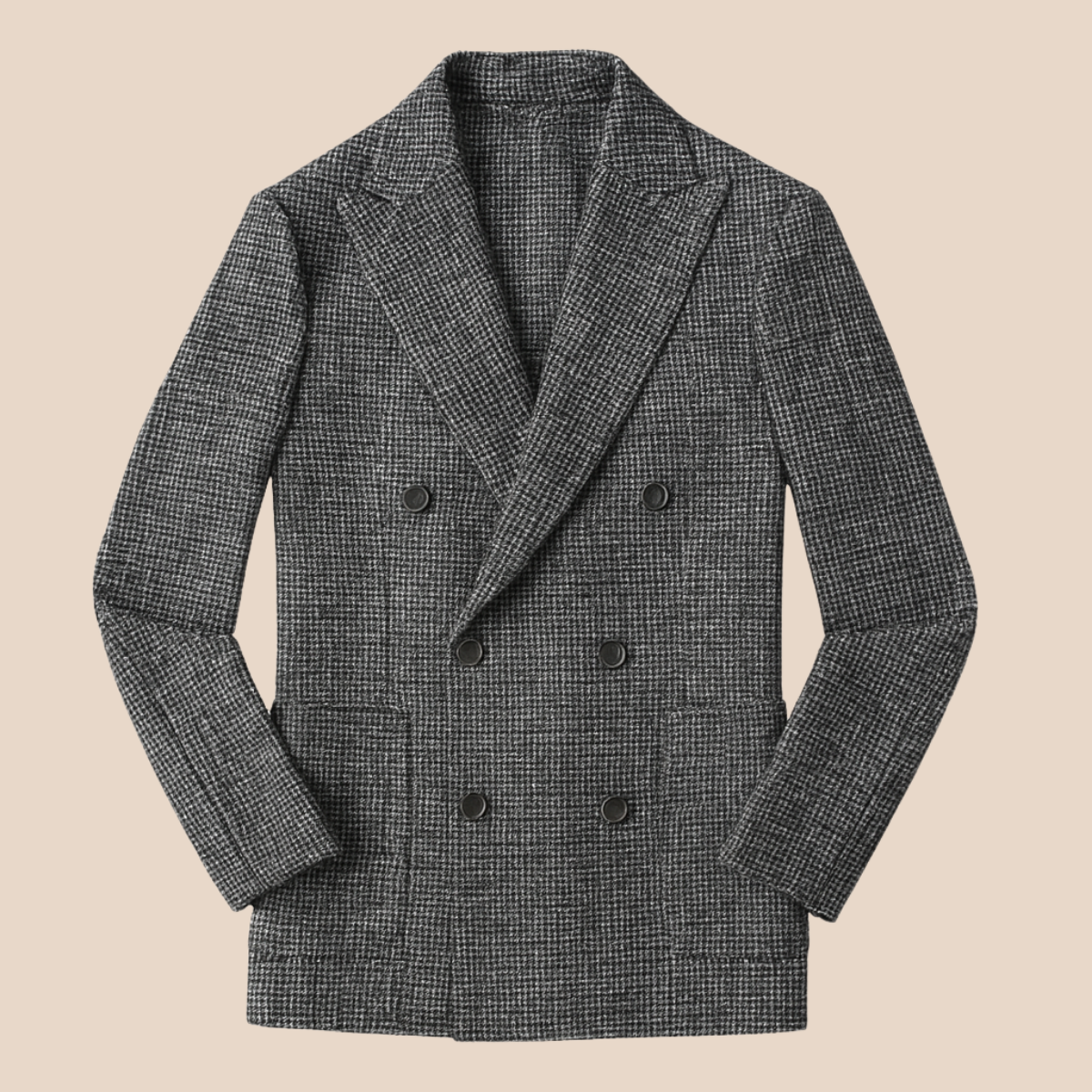Greta | Men's Tweed Blazer Brown Double Breasted Tailored