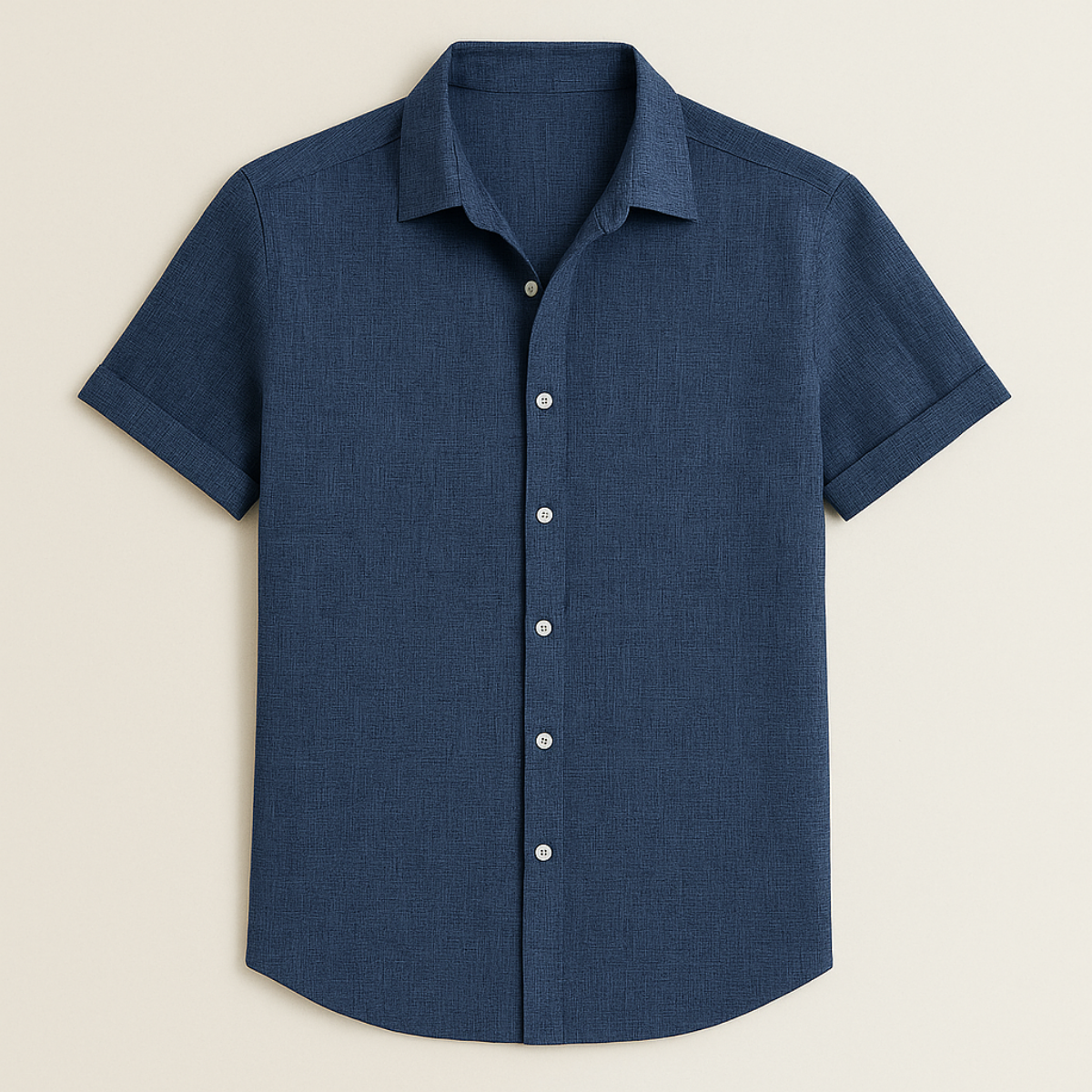 Beau | Men's Linen Shirt White Short Sleeve