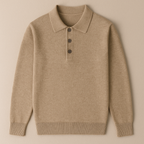 Dama Washington Sable men's knit polo sweater cream collared - view 7