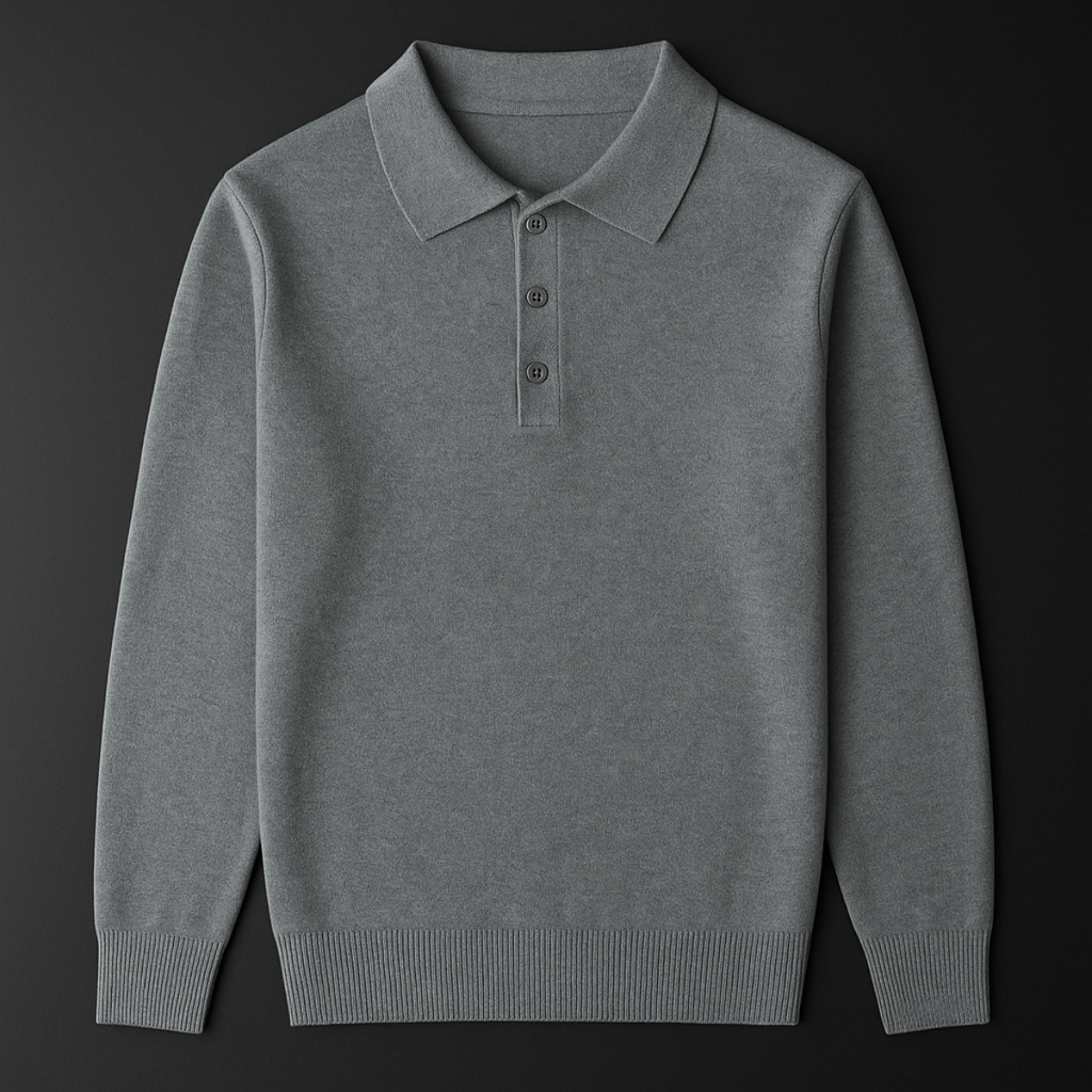 Dama Washington Sable men's knit polo sweater cream collared - view 10