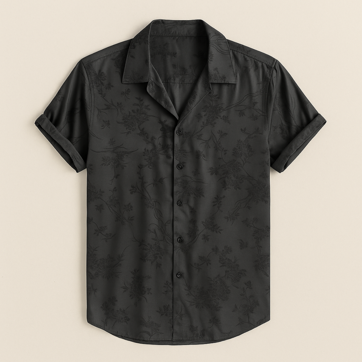 Bram | Men's Camp Collar Shirt White Short Sleeve