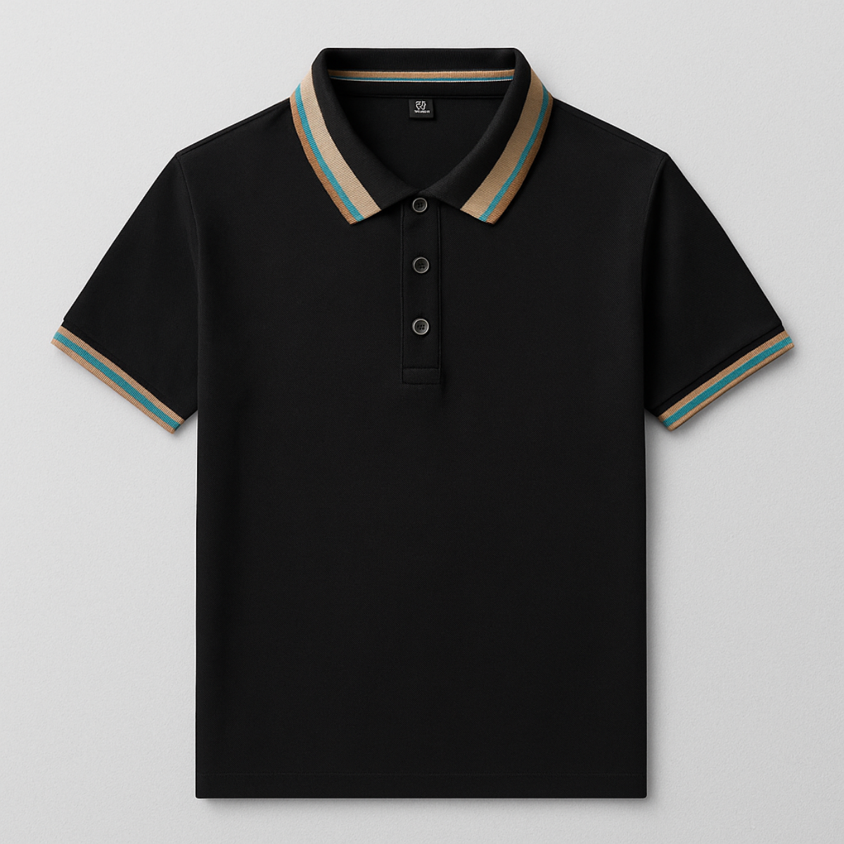 Thea | Men's Striped Polo Shirt White Teal