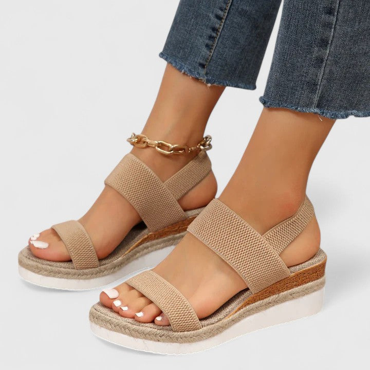 Rue | Women's Platform Sandals Cream Ankle Strap