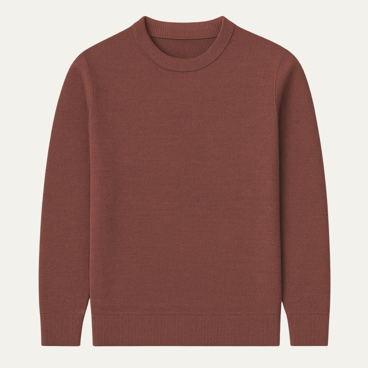 Kael | Men's Crew Neck Sweater Brown Long Sleeve Knit
