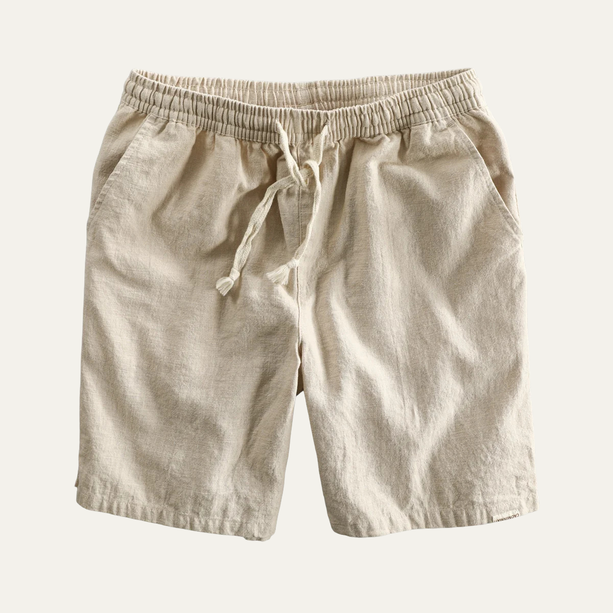 Ivas | Men's Casual Linen Shorts Black Drawstring