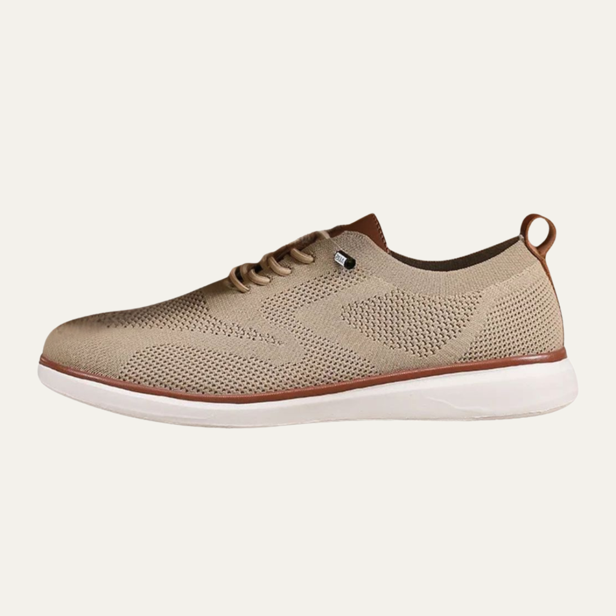 Marco | Men's Breathable Knit Sneaker Beige White Sole