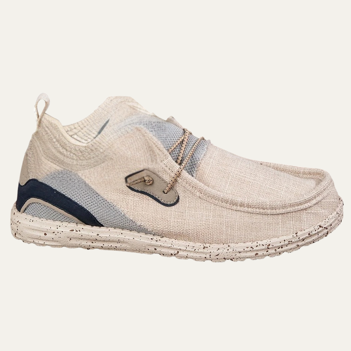 Faye | Women's Canvas Loafer Mule Cream Comfort Slip On