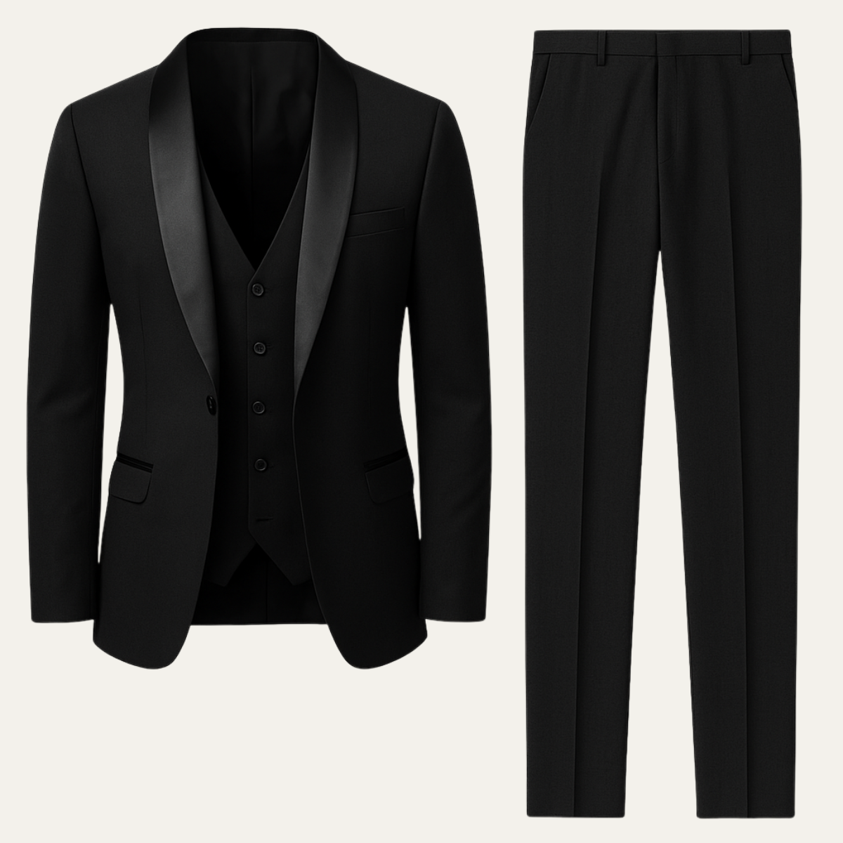 Wyatt | Men's Black Formal Suit Three Piece Tuxedo