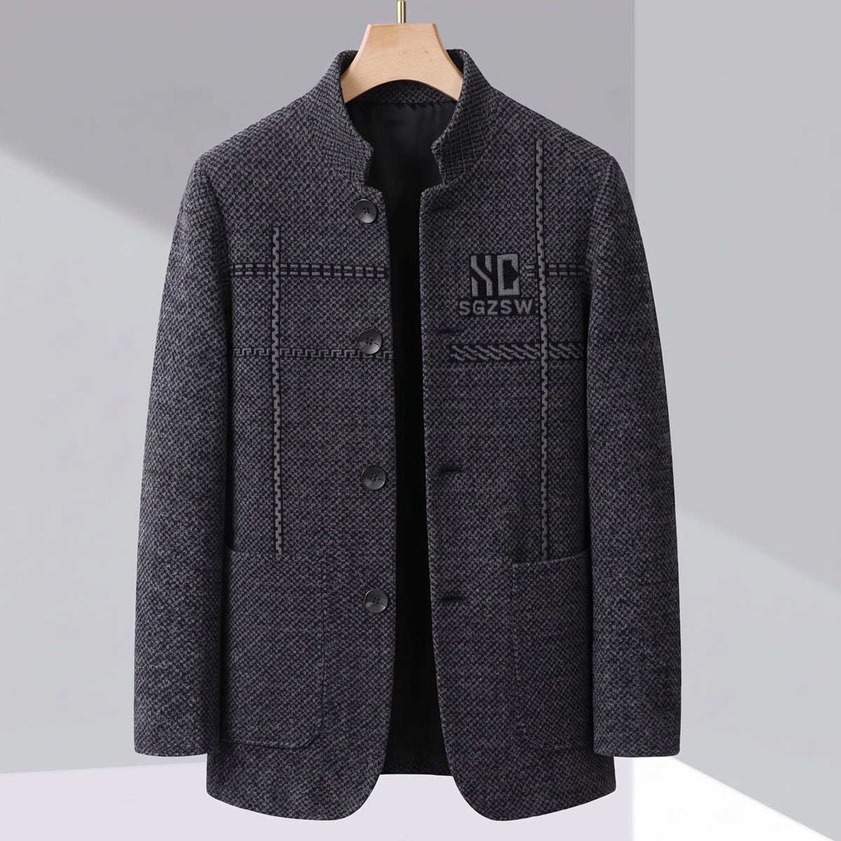 Rowan | Men's Casual Wool Blazer Gray Button Up