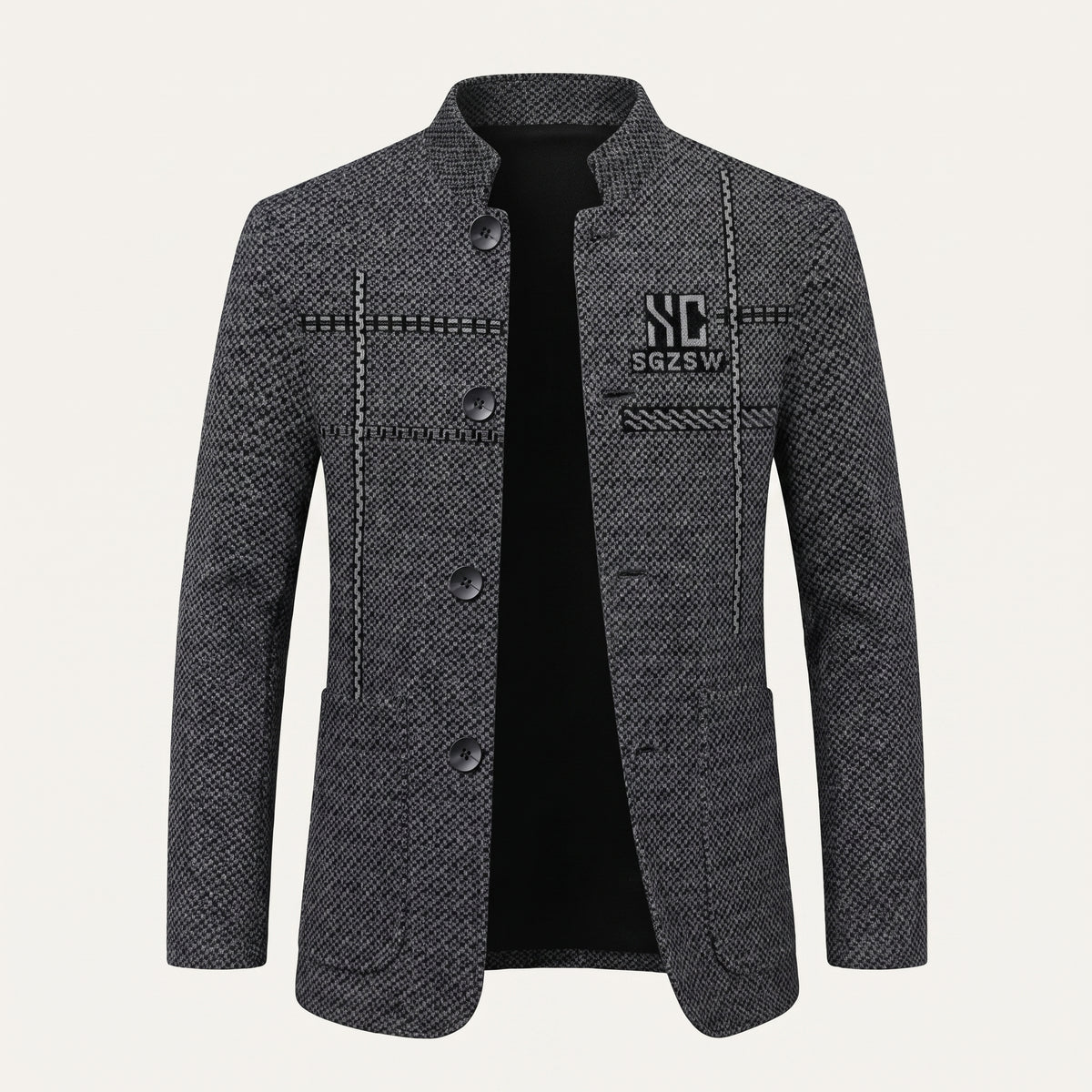 Rowan | Men's Casual Wool Blazer Gray Button Up