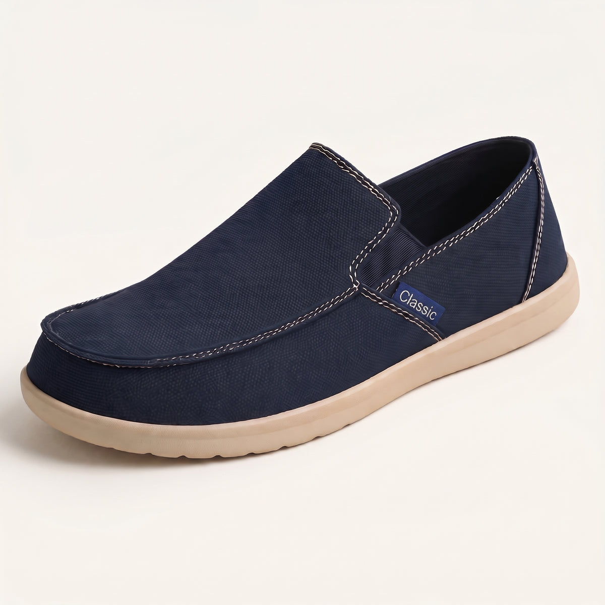 Ines | Men's Canvas Slip On Loafer Gray Comfort Shoes