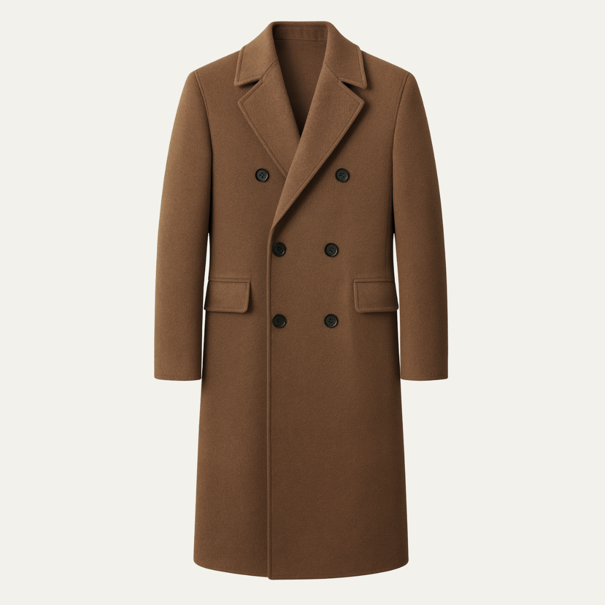 Beau | Men's Double Breasted Overcoat Camel