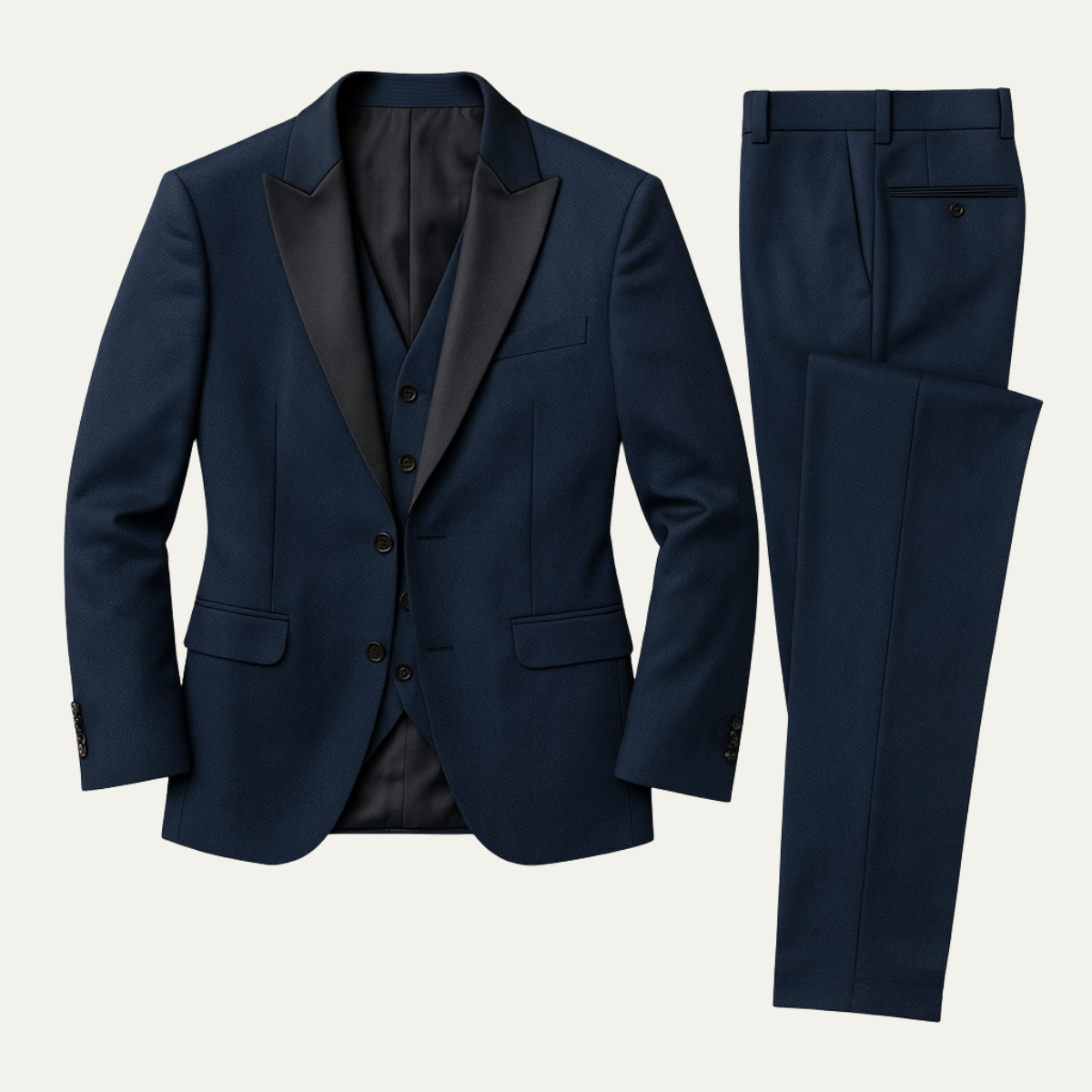 Callum | Men's Navy Three Piece Suit Formal Blazer Vest Pants
