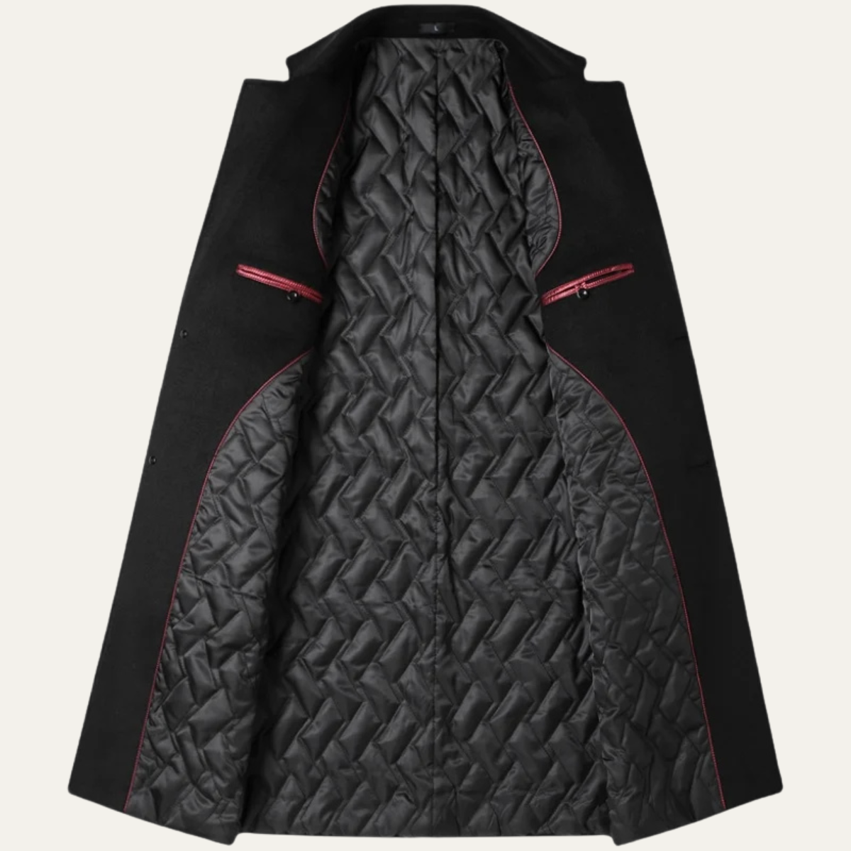 Rowan | Men's Wool Overcoat Black Long Formal Coat