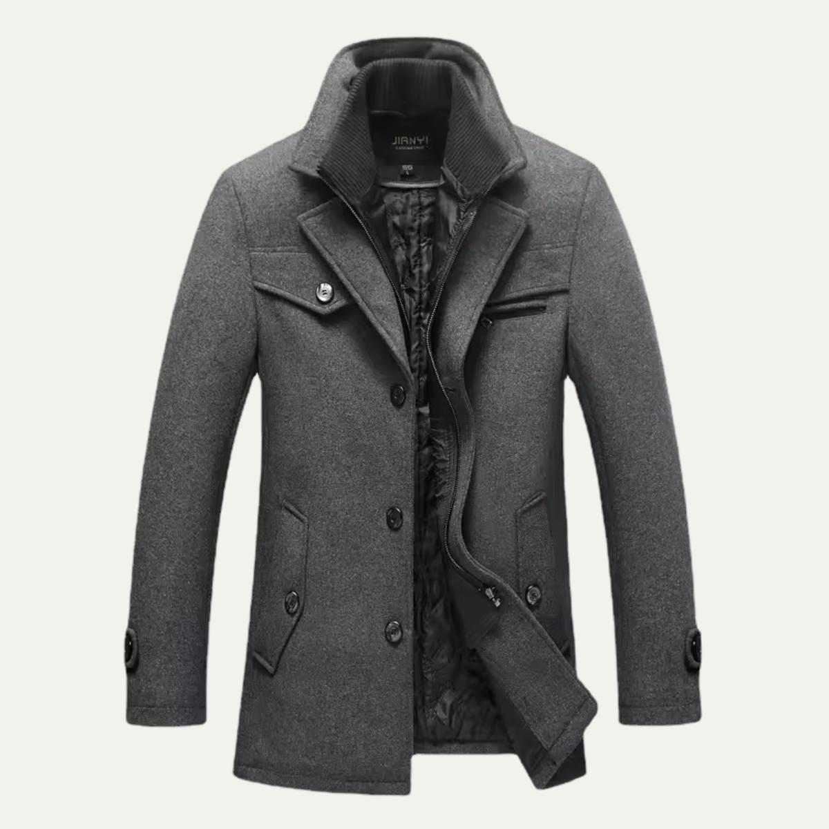 Beau | Men's Wool Blend Overcoat Camel Quilted Lining