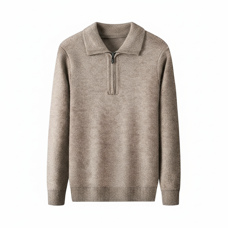 Axel | Men's Quarter Zip Sweater Navy Cotton Blend