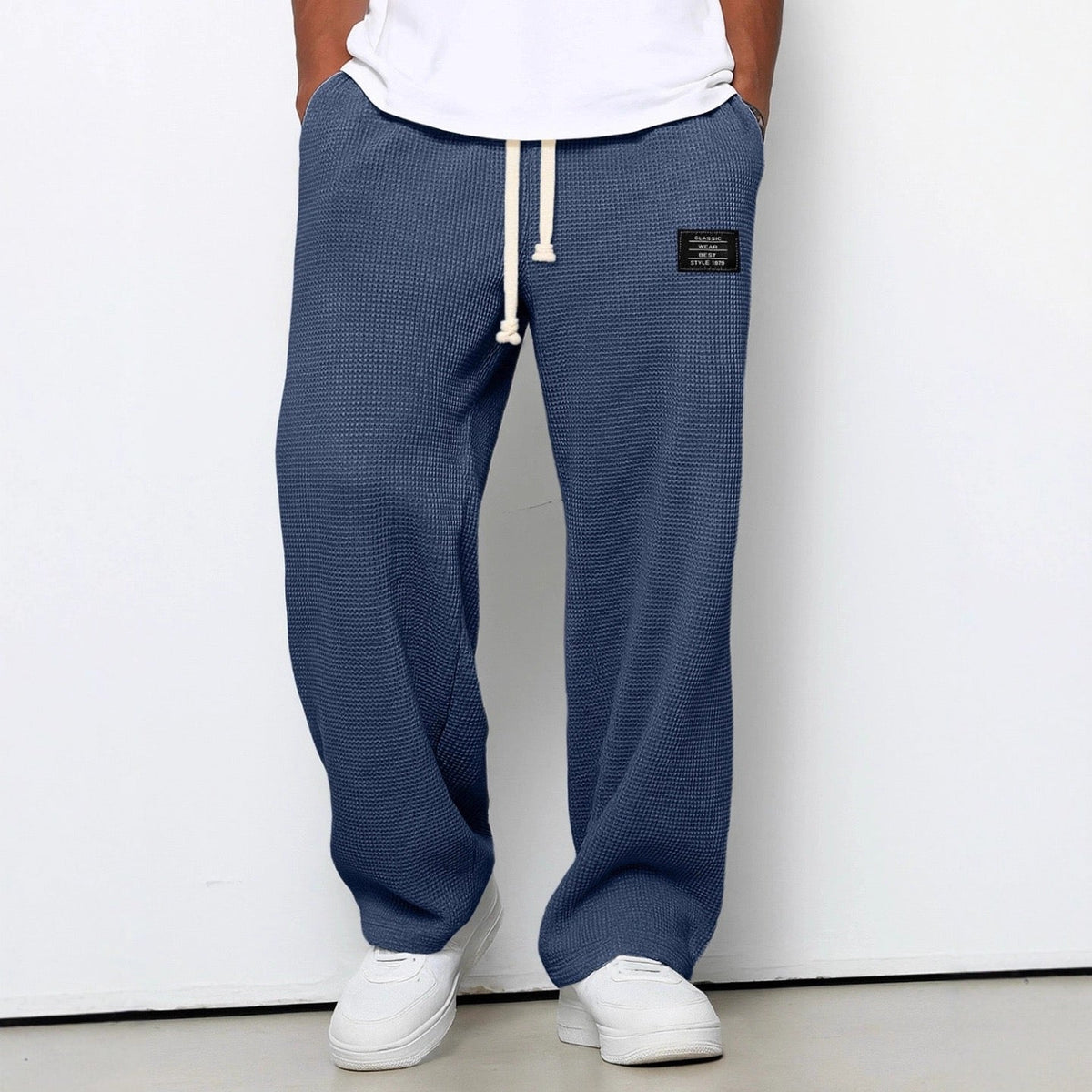 Dama Washington Axel men's relaxed sweatpants light blue waffle knit - view 6