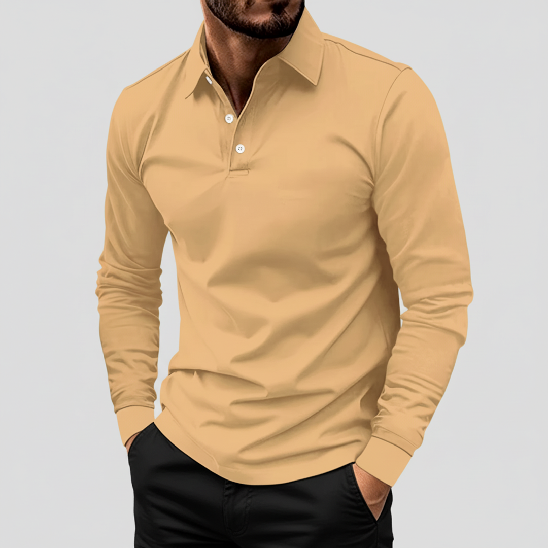 Axel | Men's Long Sleeve Polo Shirt Navy