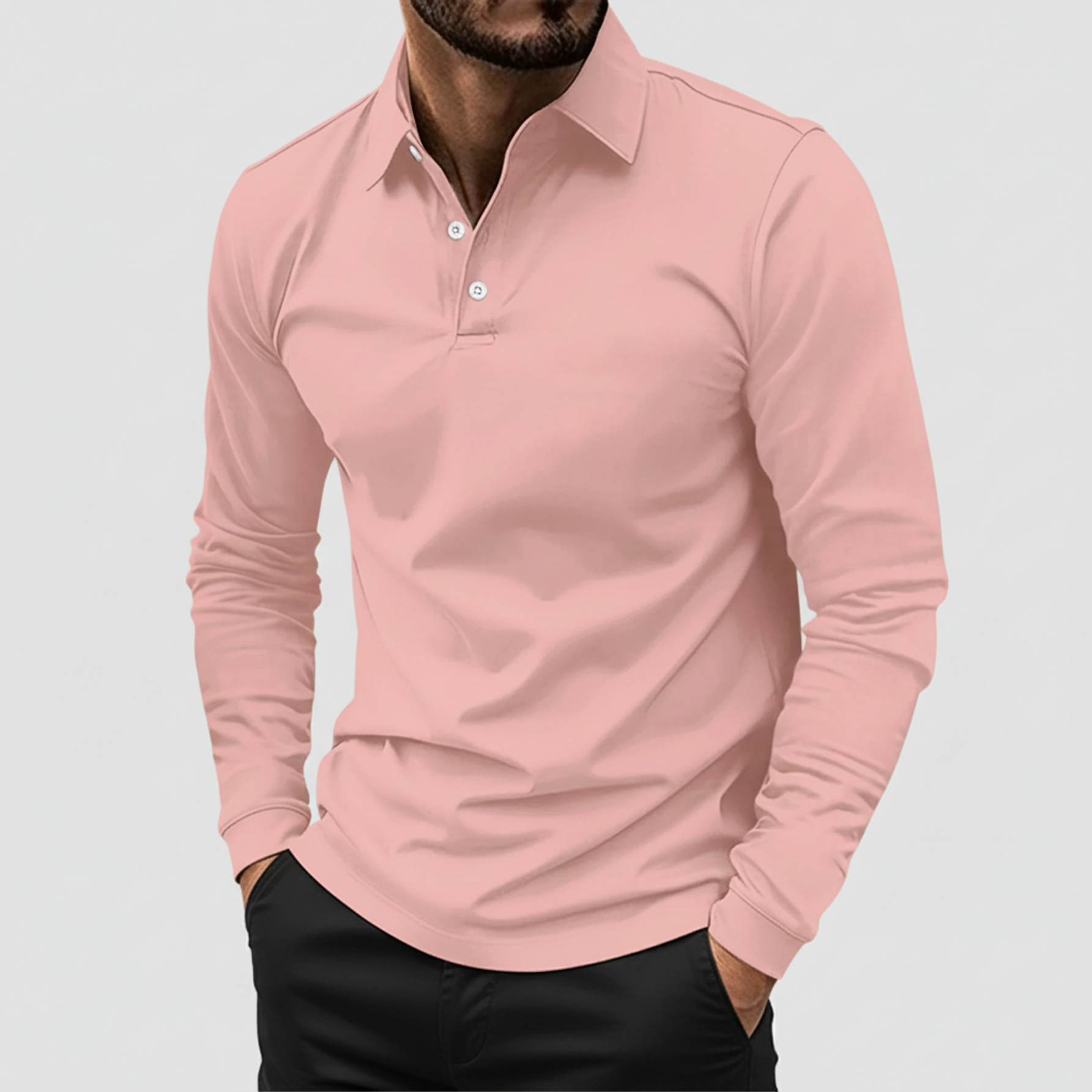 Axel | Men's Long Sleeve Polo Shirt Navy
