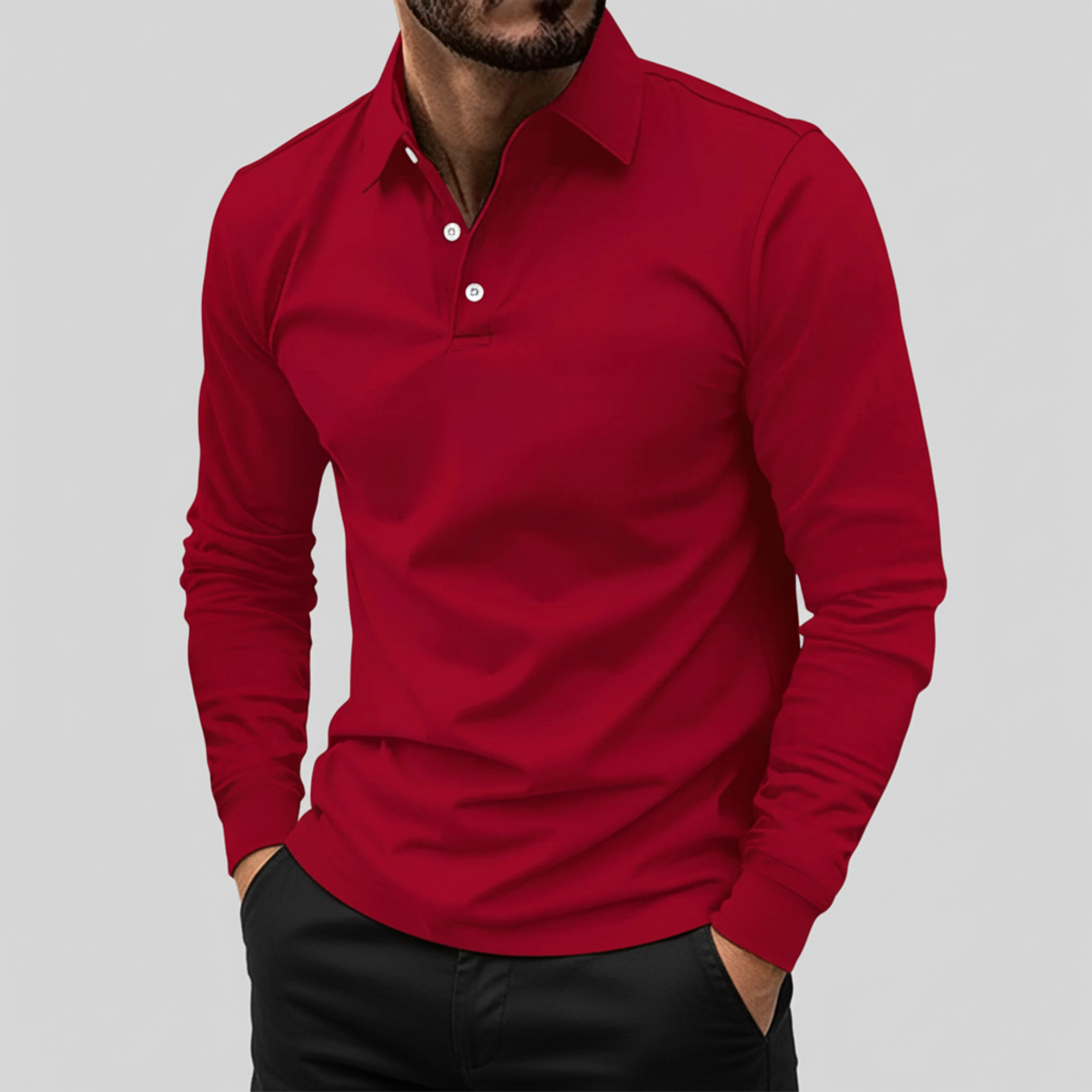 Axel | Men's Long Sleeve Polo Shirt Navy