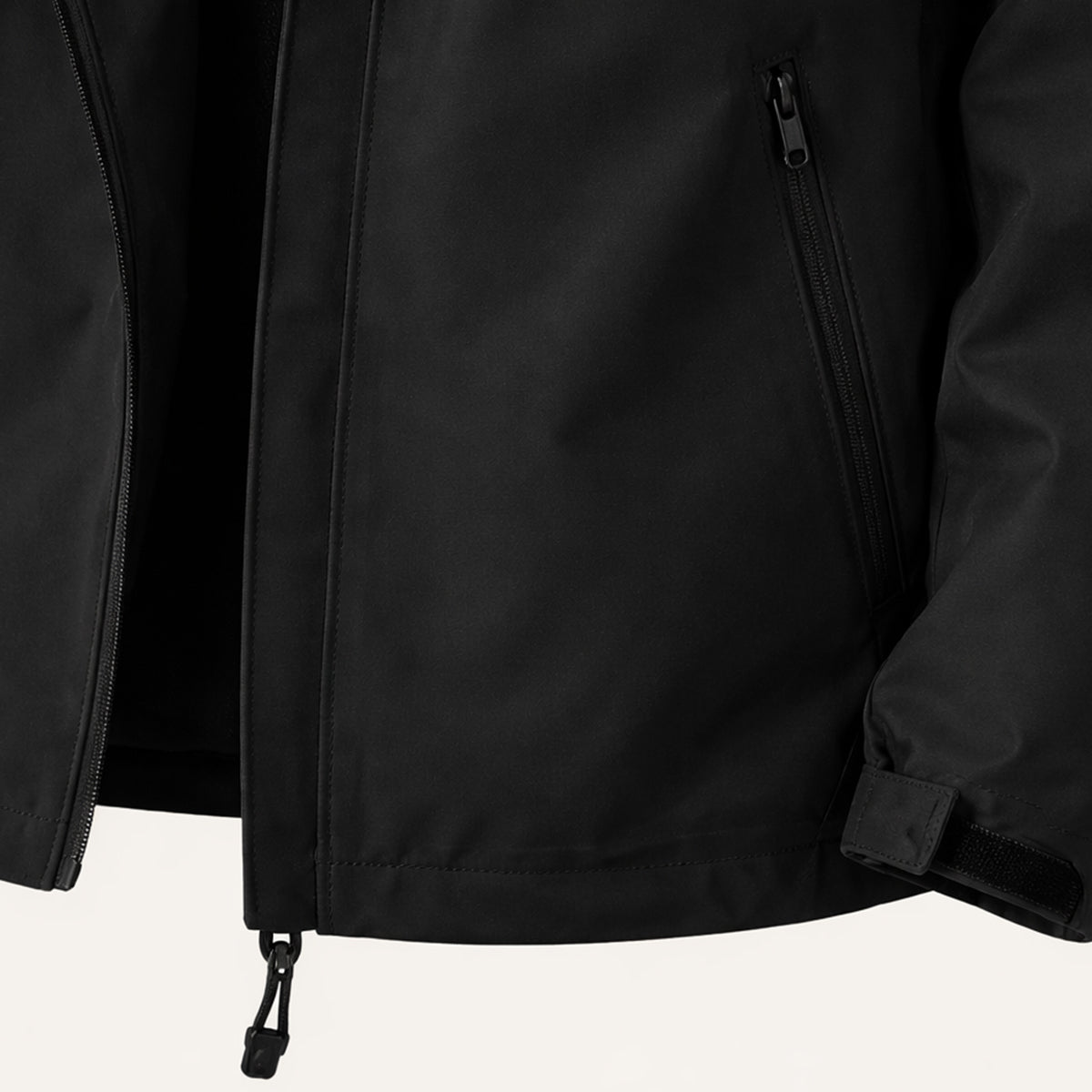 Mia | Men's Waterproof Rain Jacket Black Hooded Windproof