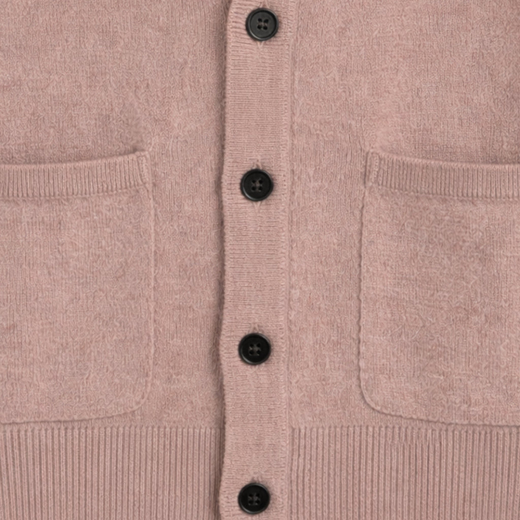 Dama Washington Jude men's cashmere cardigan taupe v neck button front - view 6