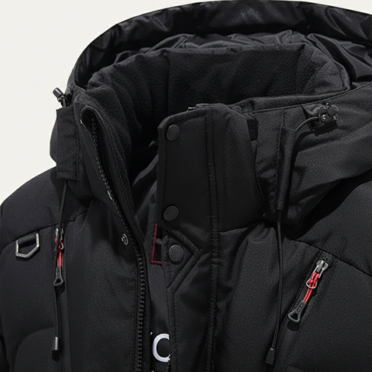 Axel | Men's Puffer Jacket Black Hooded Winter Insulated