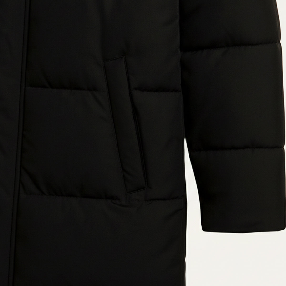 Lars | Men's Puffer Coat Black Hooded Winter Long