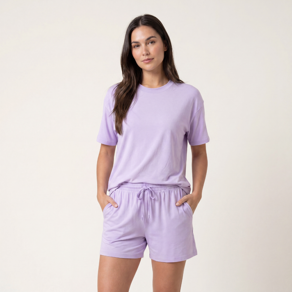 Dama Washington Isla women's lounge set lavender short sleeve shorts - view 4