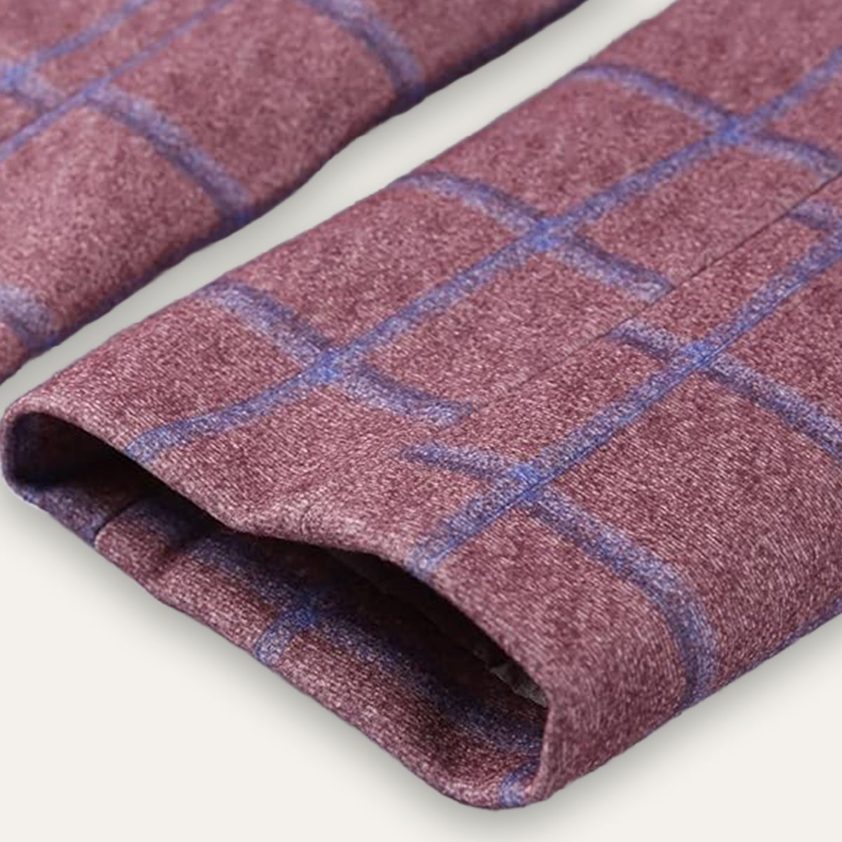 Sage | Men's Check Blazer Mauve Double Breasted