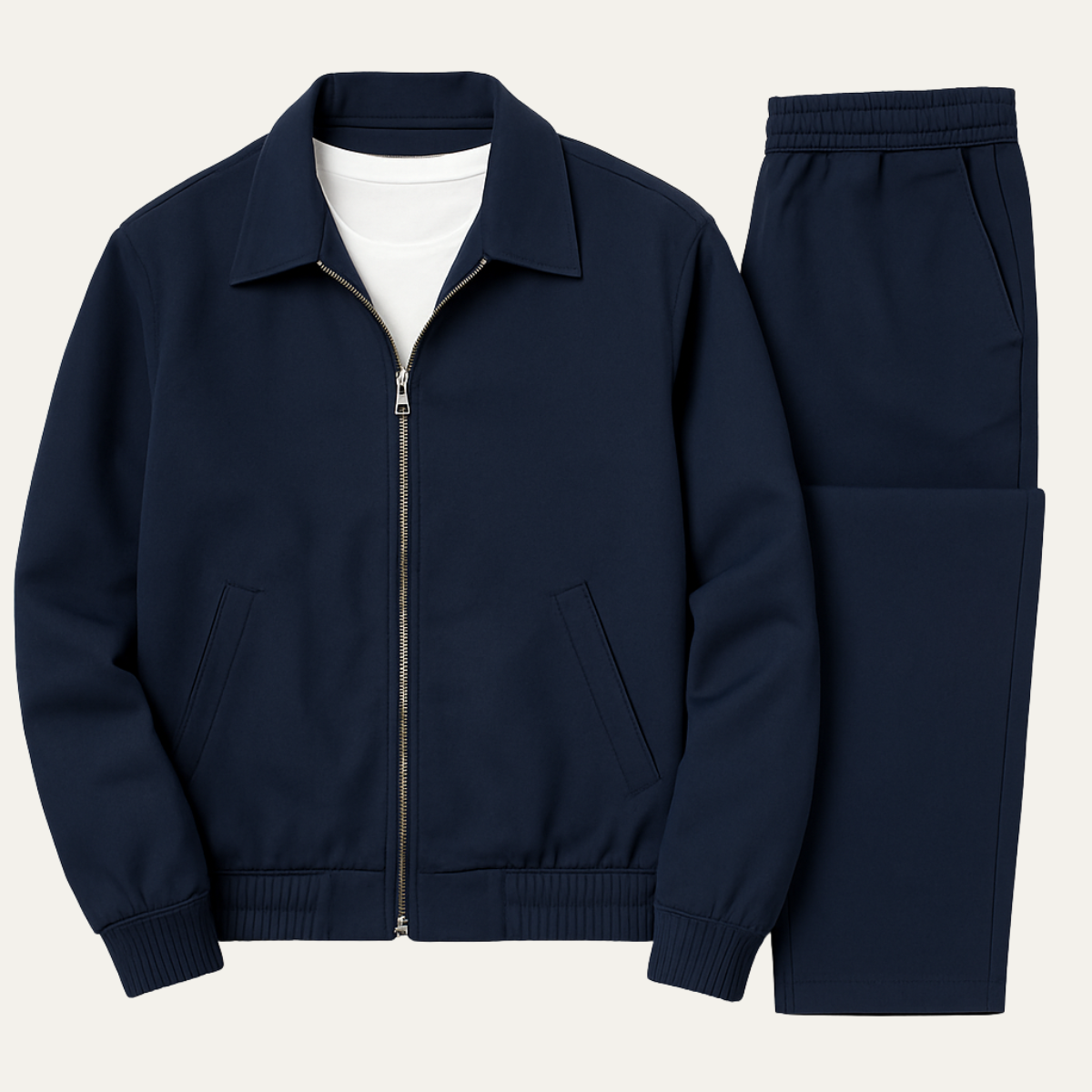 Vance | Men's Tracksuit Navy Lightweight Cotton Zip Up Jacket Pants