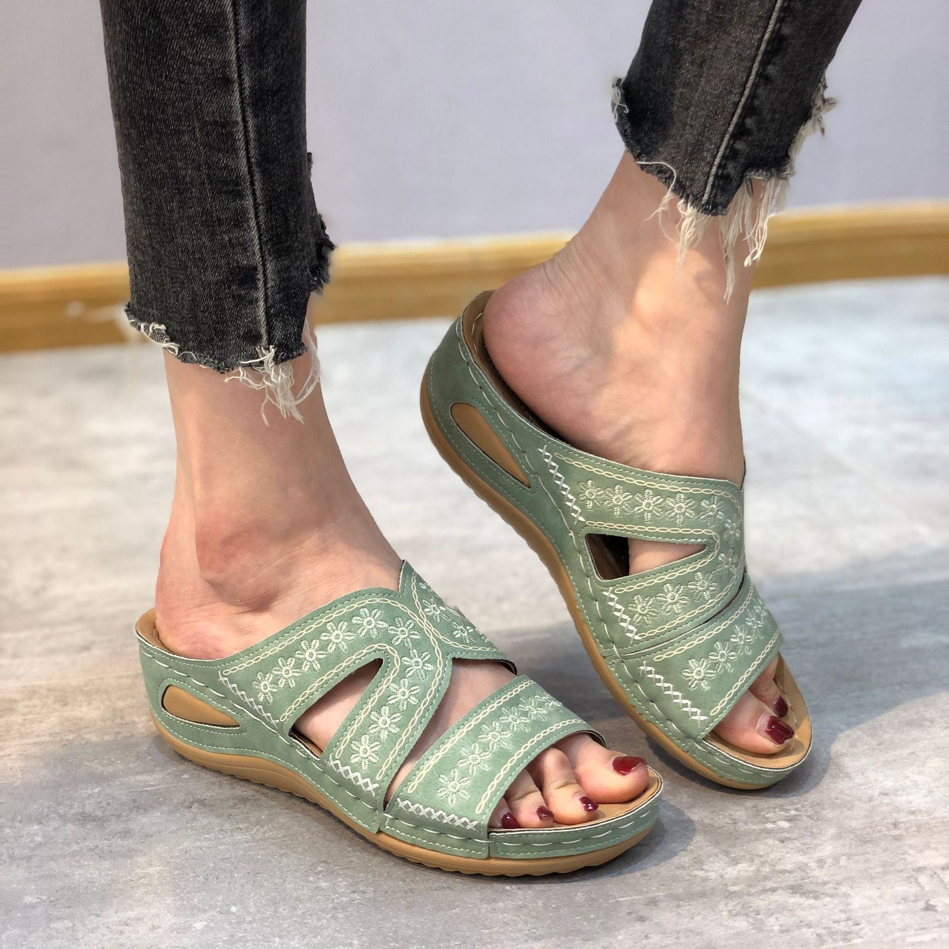 Thea | Women's Comfort Sandals Orthopedic Support Navy