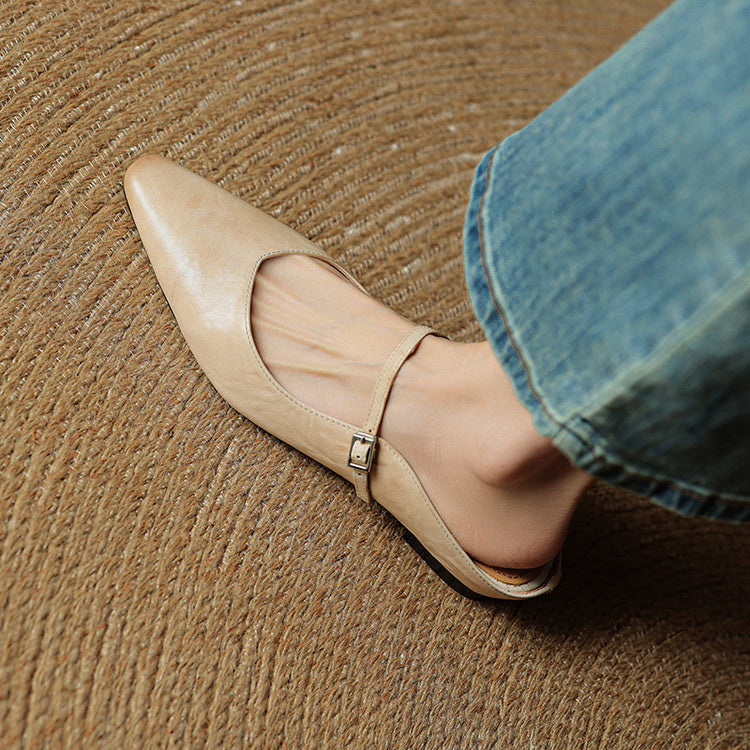 Demi | Women's Leather Mule Cream Ankle Strap