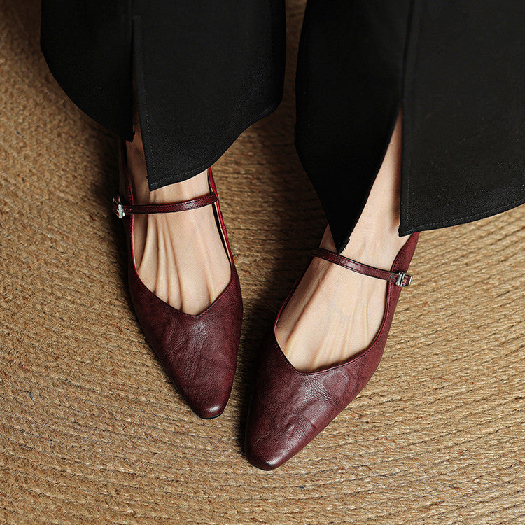 Demi | Women's Leather Mule Cream Ankle Strap