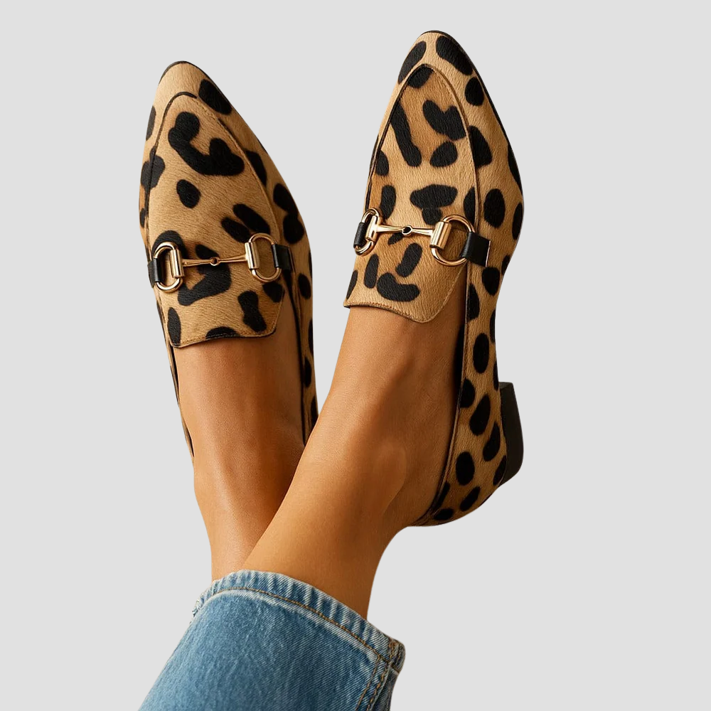 Opal | Women's Leopard Print Loafers Horsebit Detail