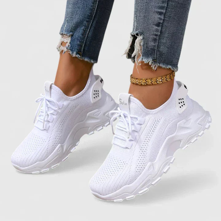 Opal | Women's Knit Walking Shoes Cream White Sole