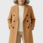 Dama Washington Ines women's double breasted wool coat camel long - view 8