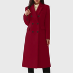 Dama Washington Ines women's double breasted wool coat camel long - view 5