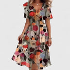 Dama Washington Rue women's floral midi dress short sleeve pink - view 5