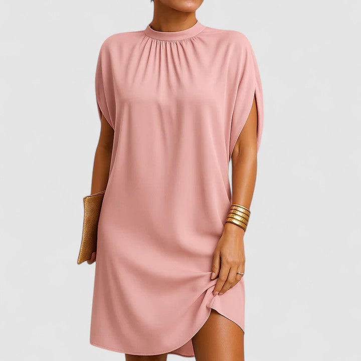 Maeve | Women's Relaxed Shift Dress Pink Short Sleeve