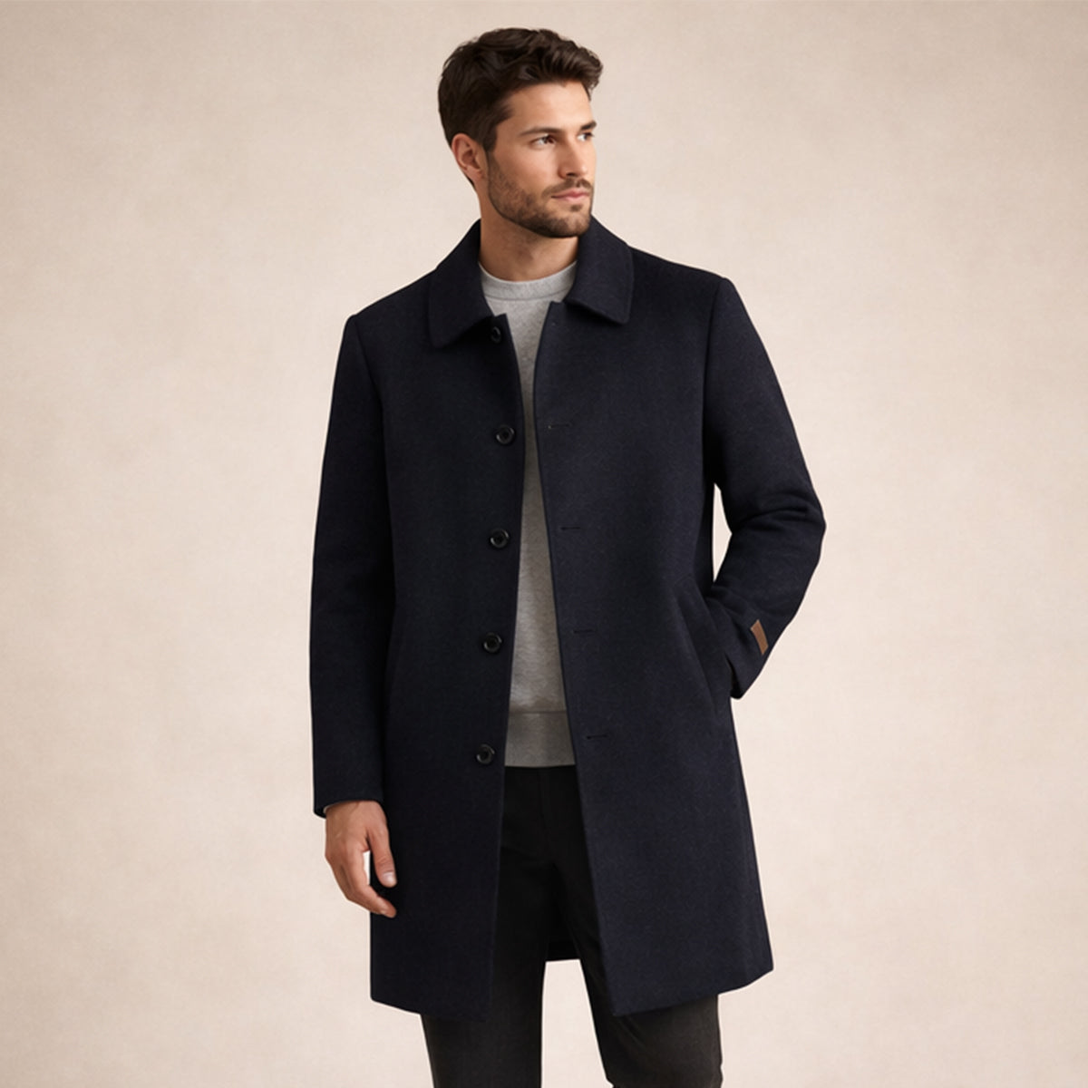 Axel | Men's Smart Casual Overcoat Black