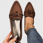 Dama Washington Greta women's mesh loafer cream tan bow detail - view 4