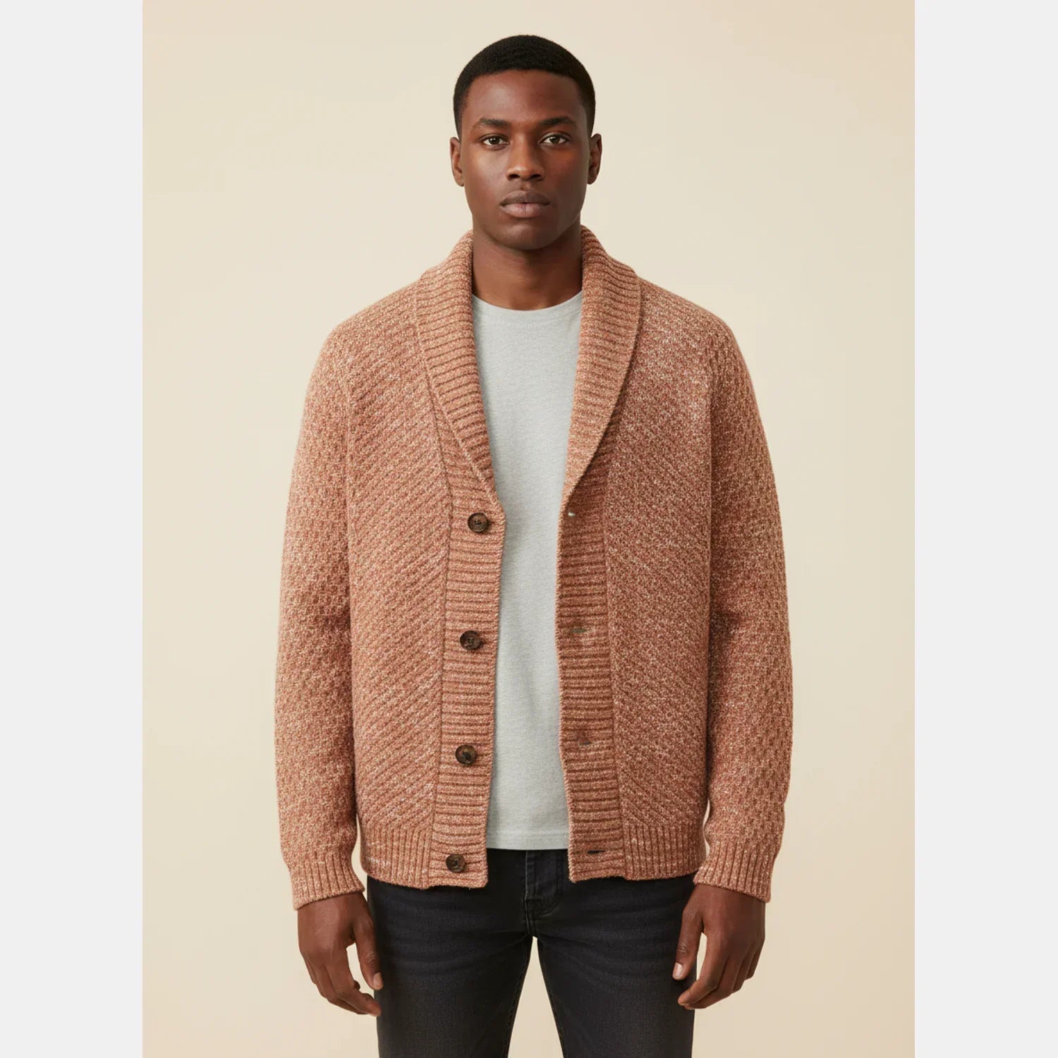 Axel | Men's Shawl Collar Cardigan Sweater Blue
