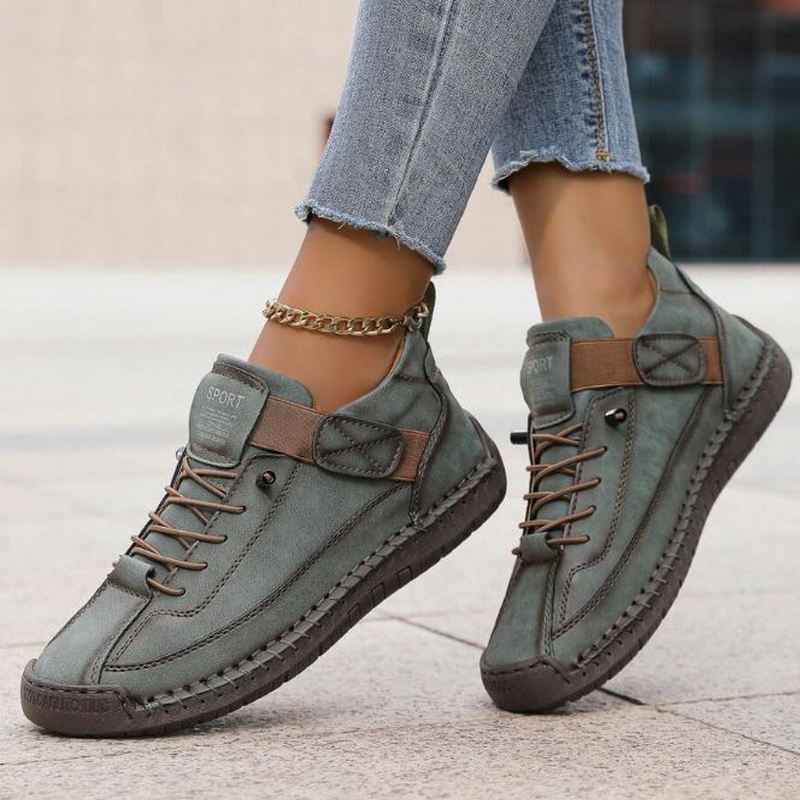 Ada | Women's Suede Walking Shoes Cream Comfort Lace Up