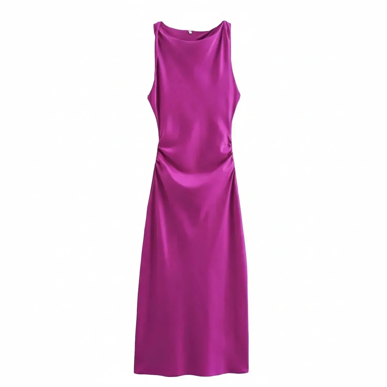 Alma | Women's Satin Maxi Dress Cowl Neck Blue
