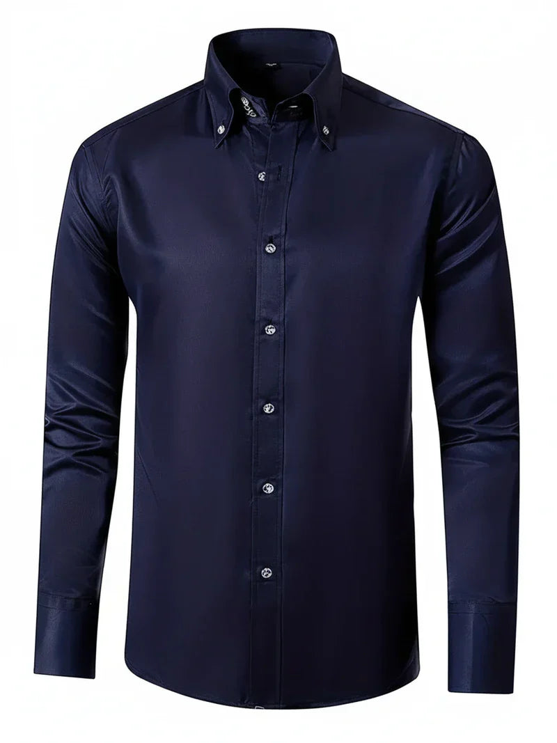 Rowan | Men's Button Up Dress Shirt Black Long Sleeve